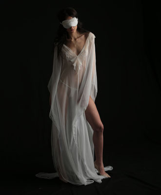 Hot couture lingerie honeymoon pure silk white robe de chambre