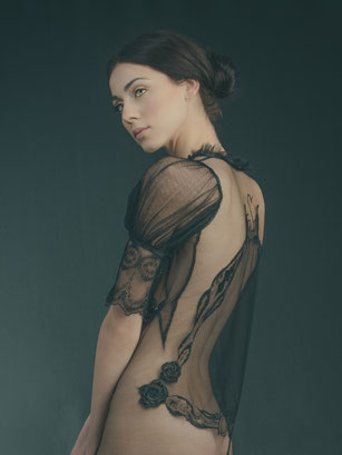 Chic bondage luxury erotic lingerie, Claire artlingerie exclusive on Darkest Fox NYC Design Veronica De Luca, Hot coutured in hot couture atelier Italia
