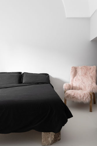 Black bedlinen percale cotton set 4 pillows - interior couture