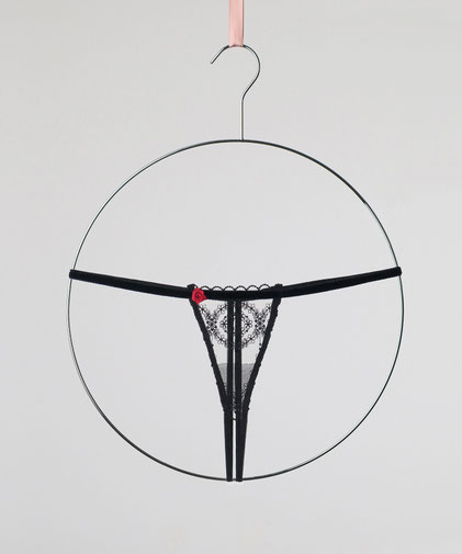 Hot couture lingerie Haute couture Black velvet thong