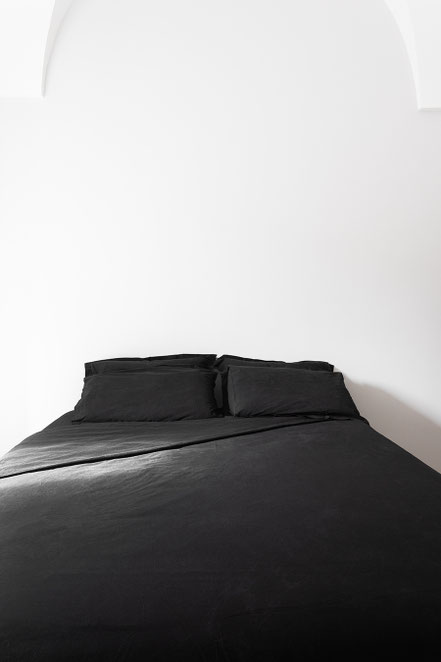 Bed linen set haute interior couture black cotton sheets black cotton pillowcase sheet and duvet cover