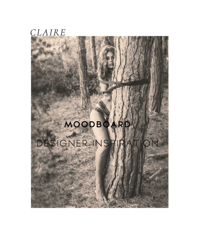 Dreamlike girl in lingerie into the pines wood